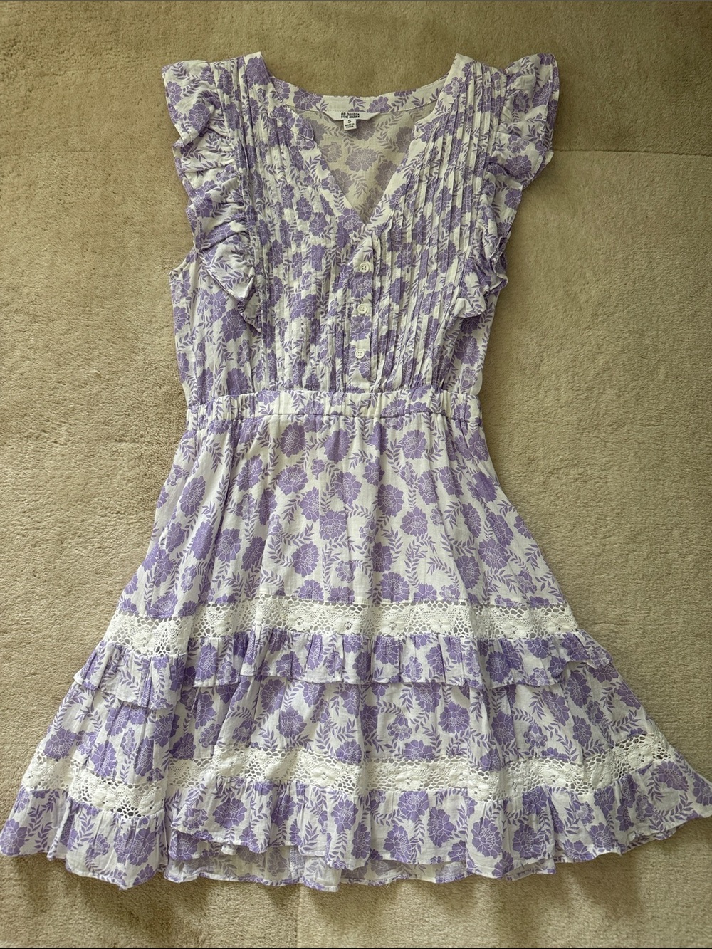 Women’s BB Dakota Lavender Floral Ruffle Dress